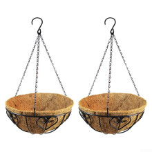 Decorative hanging iron baskets for plants, a stylish addition to your garden decor, 20.3 cm, 2 pieces.