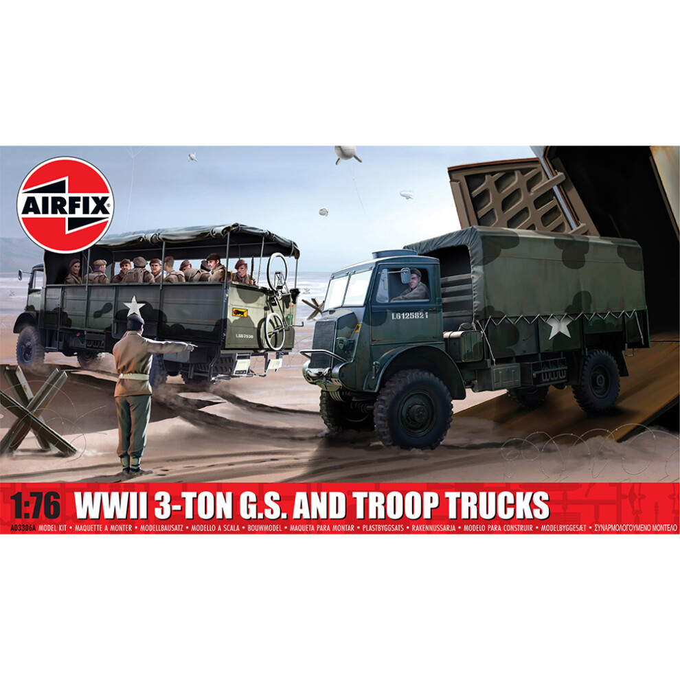 Airfix 1/76 Military Vehicles WWII 3-Ton General Service Troop Trucks Model Kits - Image 11