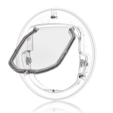 Cat Flap Door with 4Way Lock Control and Noise Reduction, Transparent Pet Door for Glass Windows