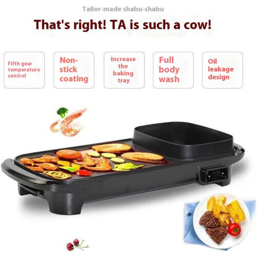 2in1 NonStick Electric Griddle, Fast Heating Frying Pan, Temperature Control 1