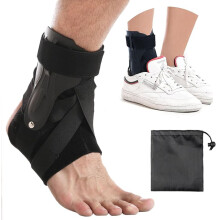 Ankle Brace with Side Stabilizers and Cross Support Belt, Ankle Brace Protection for Sports Injuries, Recovery from Ankle Sprains, Arthritis (L)
