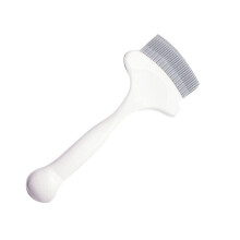 Cat Grooming Comb with Elastic Pin Massage for Tangle Hair and Dander Removal, White