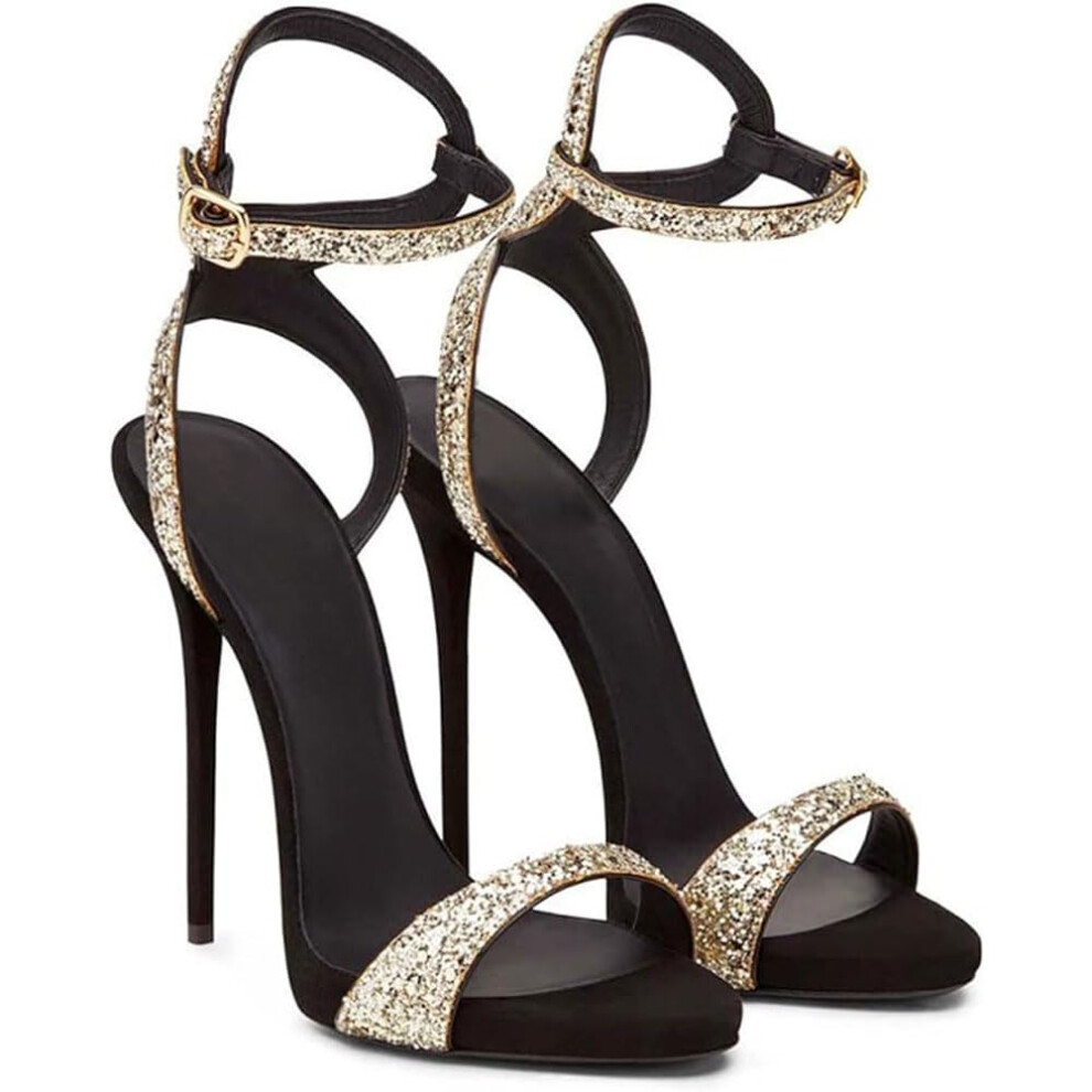 4.72 Inch Sexy Patent Leather  Heels Foot Fetish Shoes Stilettos Night Club Pole Dance Wedding Catwalk Party Prom Sandals Open Toe/A/37EU 37EU A