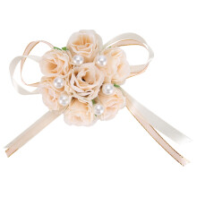 Flori de trandafir artificiale lucrate manual, corsaj pentru încheietura mâinii, decorațiuni vintage de nuntă, elegante, care nu se decolorează,