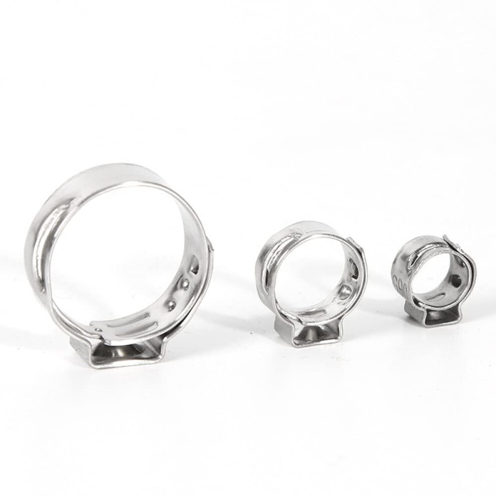 Hose Clamps 25 Pcs Single Ear Stepless 5.321.0Mm 304 Stainless Steel Cinch Clamp Rings For Sealing Hoses 9.8/12.3Mm 9426802399738