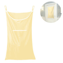 Poly Cotton Canvas Laundry Hamper, Adhesive & Over Door Hooks, Space-saving Design, Functional & Sturdy, Large Size 75x50cm