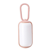 Dog Poop Bag Dispenser with Clip and 15 Bags, Pet Waste Holder for Walking Dogs Cats White
