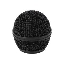 Black Plated Ball Mic Grille Replacement For Shure SM58 Foam Interior Lining Acts As A Windscreen Rugged Steel Mesh Construction Easy Installation