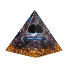 Helende kristallen piramide, meditatietool voor spirituele groei met energiebalancerende natuurstenen, elegante decoratie voor thuis of op kantoor