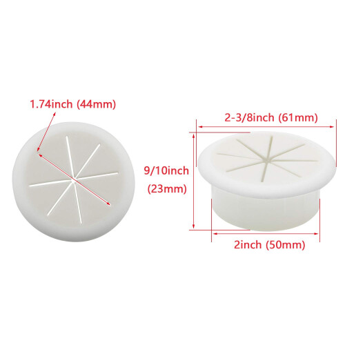 Organizador de cabos para equipamentos de mesa, passa-cabos flexíveis de 50 mm (2 polegadas) para fácil instalação, borracha macia para 1