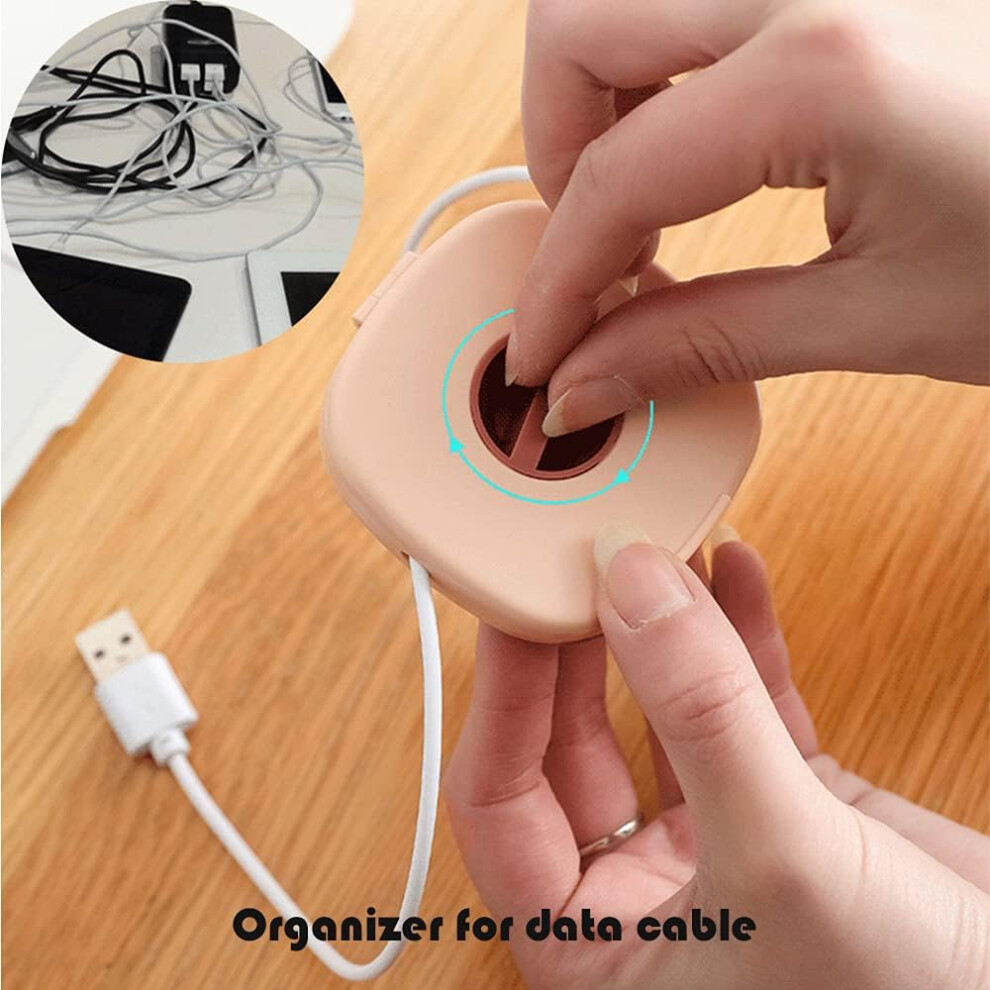 Neat Desktop Organization For Home Office, Adjustable Length Retractable Cord Management With Minimalist Styling (3Pcs) 9128293459280