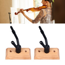 Wood & Metal Violin Wall Mount Hanger - 2pcs Instrument Holder