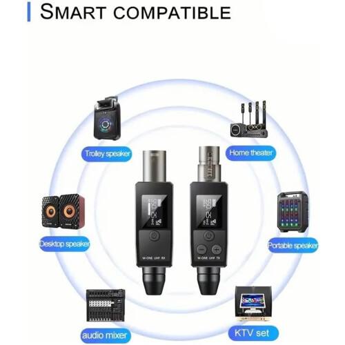 UHF Wireless Microphone Transmitter Receiver XLR System For 48V Condenser Microphones, Wireless Accessories 2