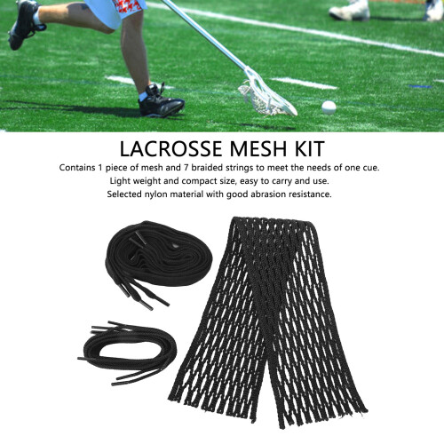 Lacrosse Mesh String Schwarz Nylon Verschleißfest