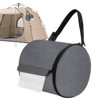 Toilet Paper Holder Bag with Strap Waterproof Camping Protector Reusable Tissue Case for Outdoor, Travel, Hiking Gray