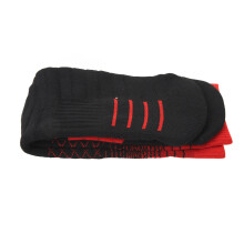 Herren atmungsaktive Sportsocken mit Polsterung, Anti-Rutsch, Schwarz Rot, Größe 37–45