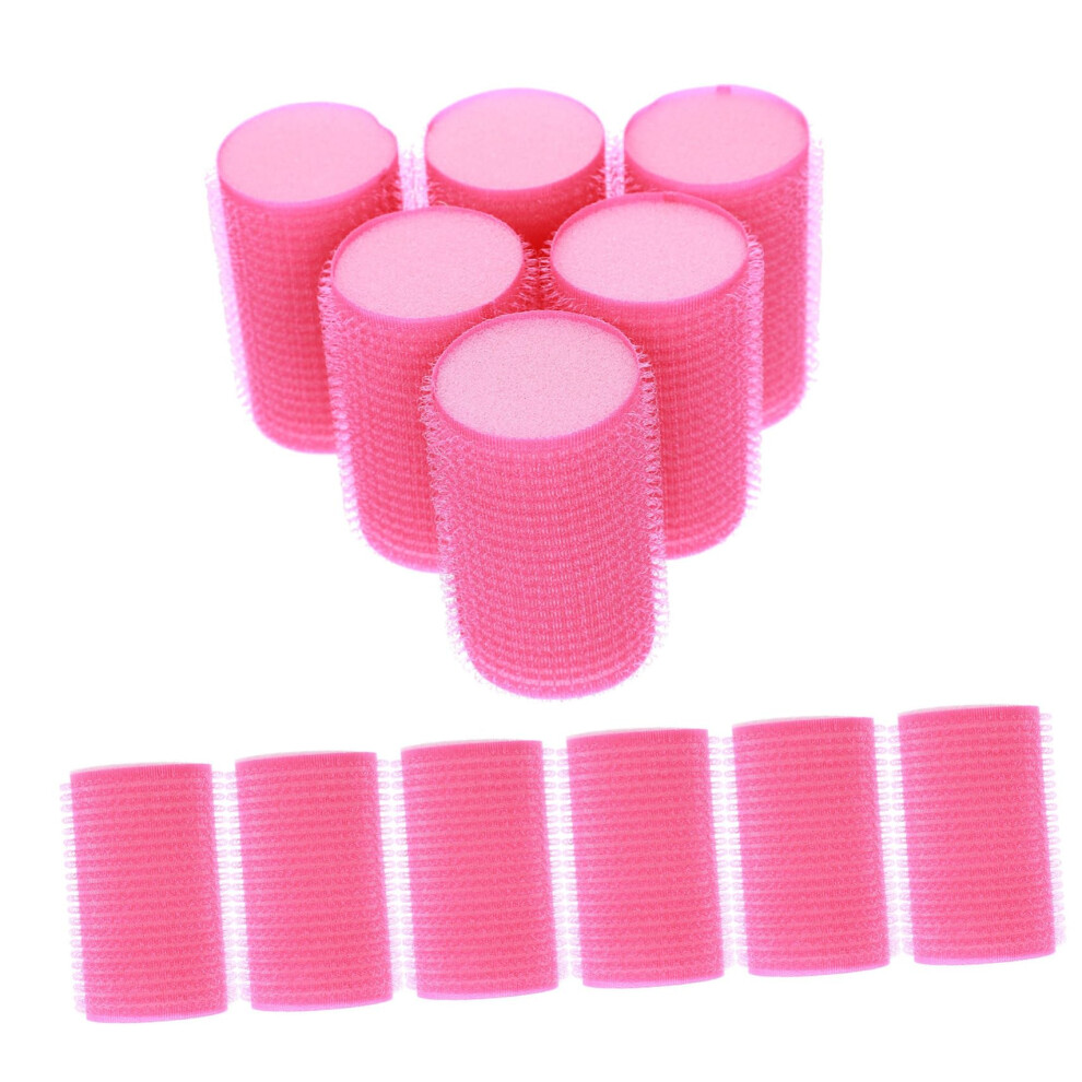 Blue 12Pcs No Heat Self Adhesive Sponge Hair Curlers For Women Rosy And Volume Boosting Rollers