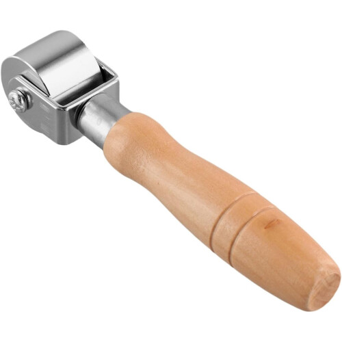 A practical tool with a sturdy wooden handle,  for smoothing edges on various crafting materials (small). 2