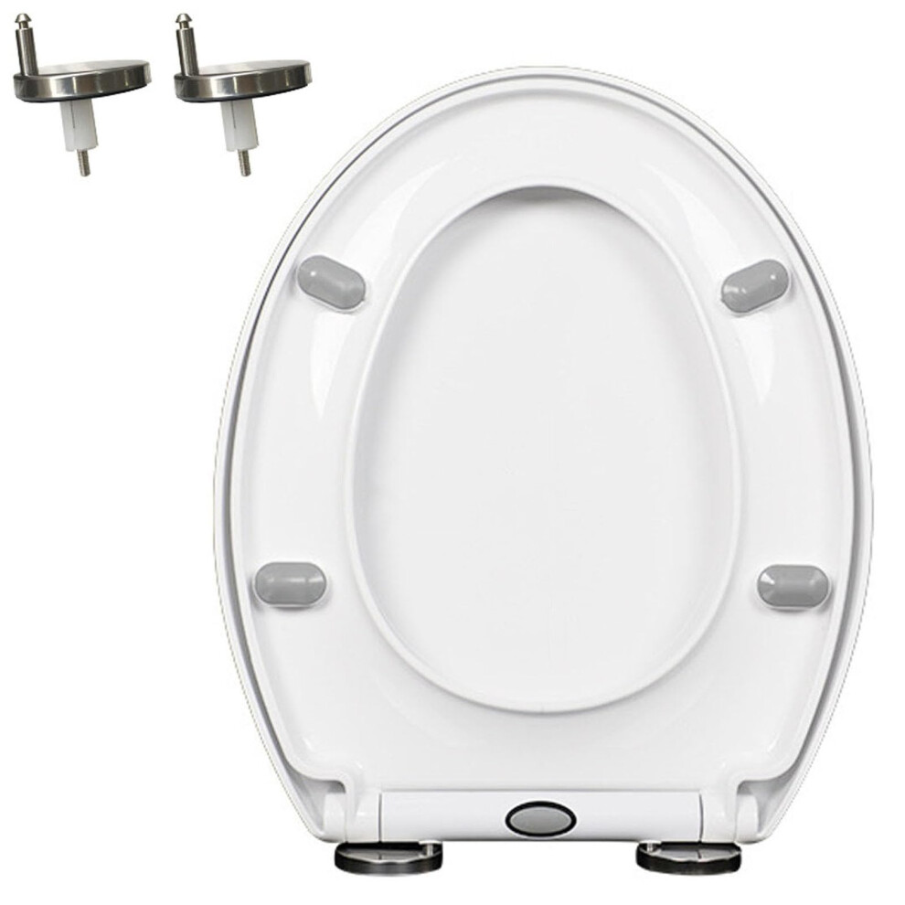 O Shape Toilet Seat Slowclose With Quickrelease Hinges, Nonslip Bumpers, Oval 43X37 Cm, White Pp 9189345148545