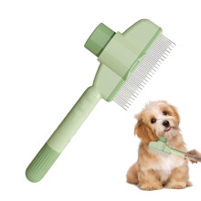 Self Cleaning Pet Grooming Brush for Cats and Dogs with Hair Removal Button and Ergonomic Grip Green