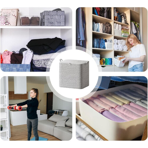 Underbed Storage Baskets Portable with Handles for Bedding, Pillows and Clothes, Space Saving Storage Solution Grande 1