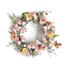 Couronne florale ajustable avec fleurs en soie de qualité supérieure, couronne artificielle faite main pour décoration de mariage champêtre,