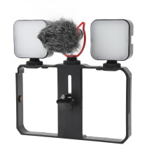 Camera Cage Live Kit with Fill Light, Microphone & Windproof Cover 446g