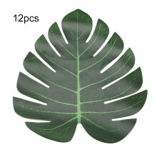 Décorations de fête sur le thème de la jungle pour mariages et événements : feuilles artificielles vertes réutilisables en plastique pour
