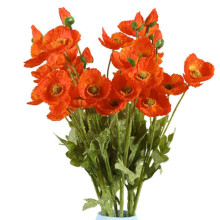 Fleurs artificielles au design réaliste, coquelicots artificiels à tige flexible et réutilisables, faciles d'entretien, pour la décoration
