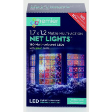 Premier 3.5m x 1.2m 360 LED Christmas Net Window Light - Multi Coloured