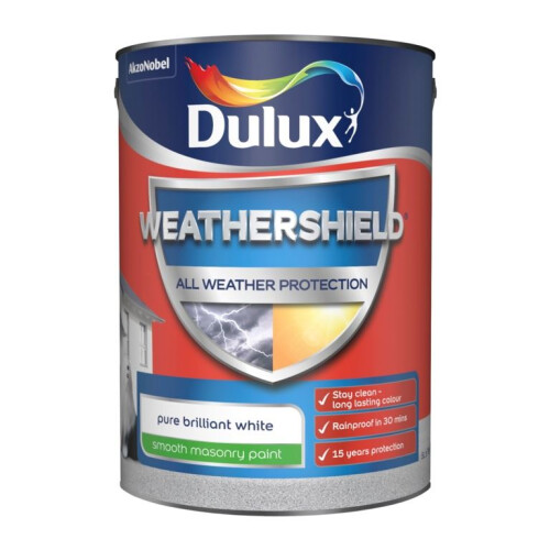 Dulux Dulux Weathershield Masonry Smooth Pure Brilliant White 5L 1