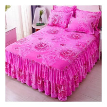 Laken Mode Moderne Tagesdecke Thick Princess Bed Sheet King Queen Size Elastic Single Double Bed Sheet (Color 19, 1 Piece 200 x 220 cm)