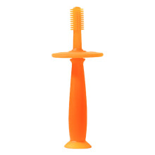 360 Degree Cleaning Silicone Baby Toothbrush With Gentle Gum Care, Soft Silicone Bristles And Detachable Throat Baffle For Toddlers' Self-Brushing Tra