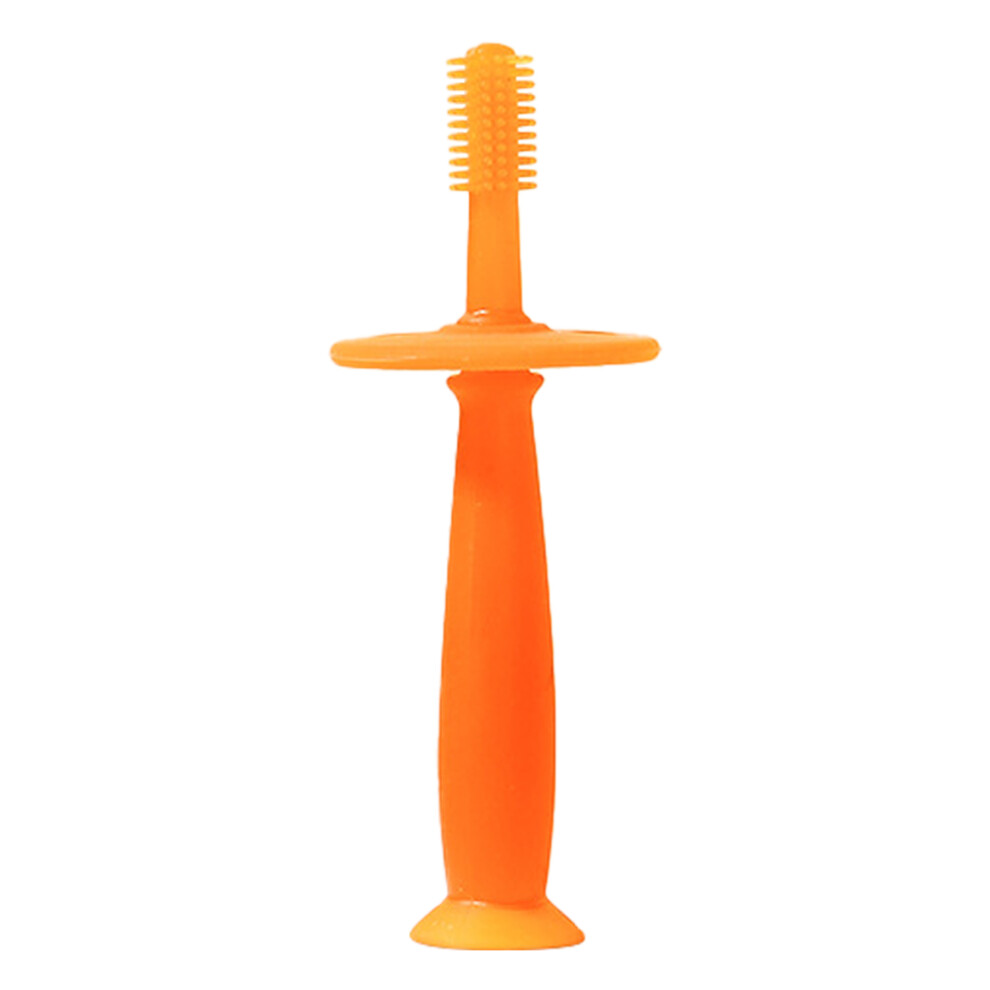 360 Degree Cleaning Silicone Baby Toothbrush With Gentle Gum Care, Soft Silicone Bristles And Detachable Throat Baffle For Toddlers' Self-Brushing Tra