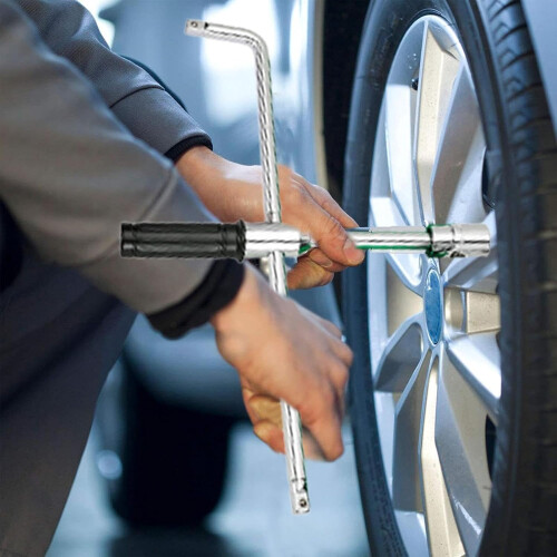 Telescoping Lug Wrench with Adjustable Design, Four Socket Sizes and Case for Car and Motorcycle 1