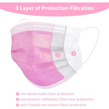 Mascarilla de seguridad desechable, estampado de rosas, protección de 3 capas, transpirable, protectora, de tela no tejida, para uso general,
