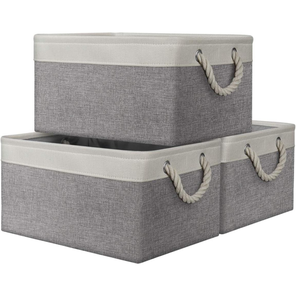 Fabric Storage Cubes For Organizing, Decorative & Artistic Linen & Eva Material Closet Organizer, Foldable, Sturdy Metal Rod Frame, Drawstring 9004841677170