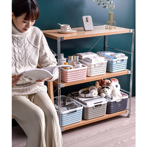 Heavy Duty Capacity Storage Basket, Durable PP Plastic for Space-saving Stackable Portable Handle, Eco-friendly Material for Multifunctional Use in 2