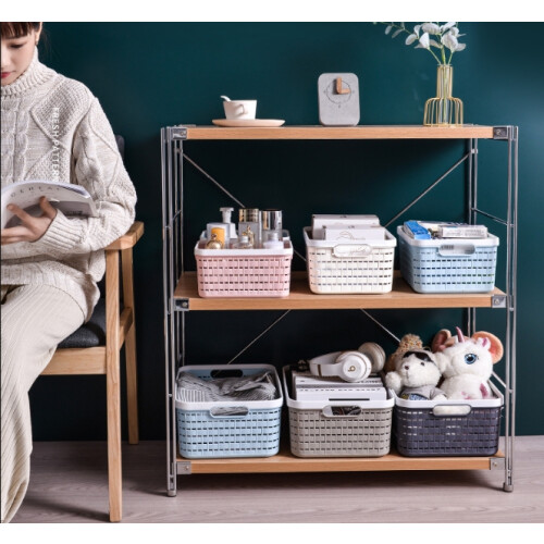 Heavy Duty Capacity Storage Basket, Durable PP Plastic for Space-saving Stackable Portable Handle, Eco-friendly Material for Multifunctional Use in 1