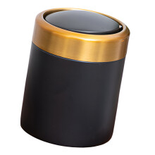 Petite poubelle Ă couvercle pivotant en acier inoxydable,-Noir