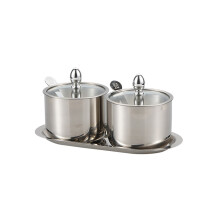 Pots d'assaisonnement élégants-Argent Deux pots d'assaisonnement