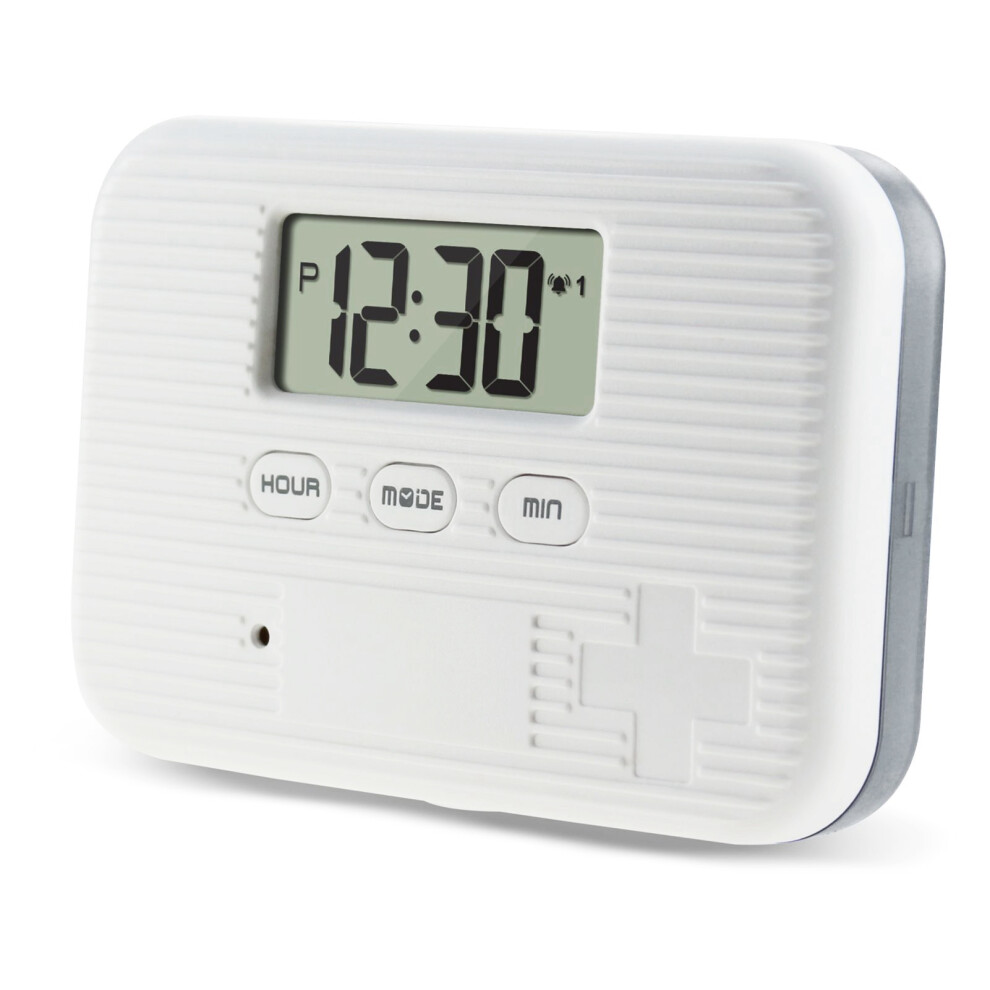 Compact 6-Slot Pill Organizer with 5 Alarms and Reminder Timer Feature