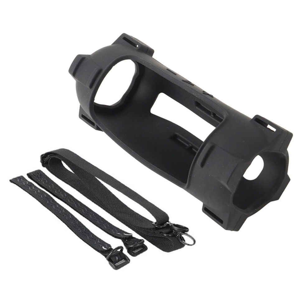 Silicone Protective Case For Portable Speakers Shockproof Shell Travel Case With Shoulder Strap Black 9412369338655