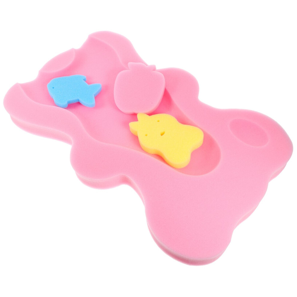 Bath Sponges Baby Mat Bath Mat Tub Newborn Bath Pillow Bathing Sponge Cushion For Toddlers Bath Cushion Mat Newborn Bath Sponge Pillow Pp Pink