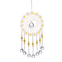 Crystal Yellow Flower Dream Crystal Ball Prism Hanging Pendant Ornament Crystal Dream Sun Catcher