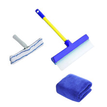 3in1 siliconen raamwissersets Brede gebogen messen-Blauw