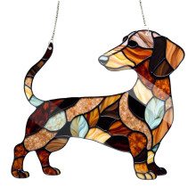 Dachshund Sun Catcher for Indoor Windows – Memorial Pet Sun Catcher Dachshund, Stained Puppy Window, Stained Hanging