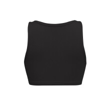 Damen ärmelloses Crop-Top Schwarz M 26cm, Brust 75-95cm, Skinny Fit