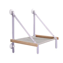 Cat Window Perch Wooden Frame Window Mounted Cat Hammock With 4 Suction Cups For Indoor Cats