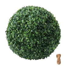 Green Round Hanging Ball for Wedding Decor, Waterproof and Oilproof Artificial Plant Topiary Ball 19 Inch Faux Boxwood Decorative Ball with Fade-Resis